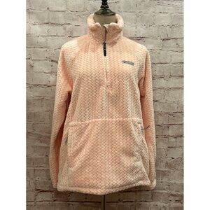 Columbia Womens Fire Side Sherpa 1/4 Zip Fleece Pullover Pastel Peach Size M
